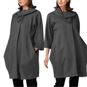 Joseph Ribkoff Cowl Neck Coat Size 6 Gray